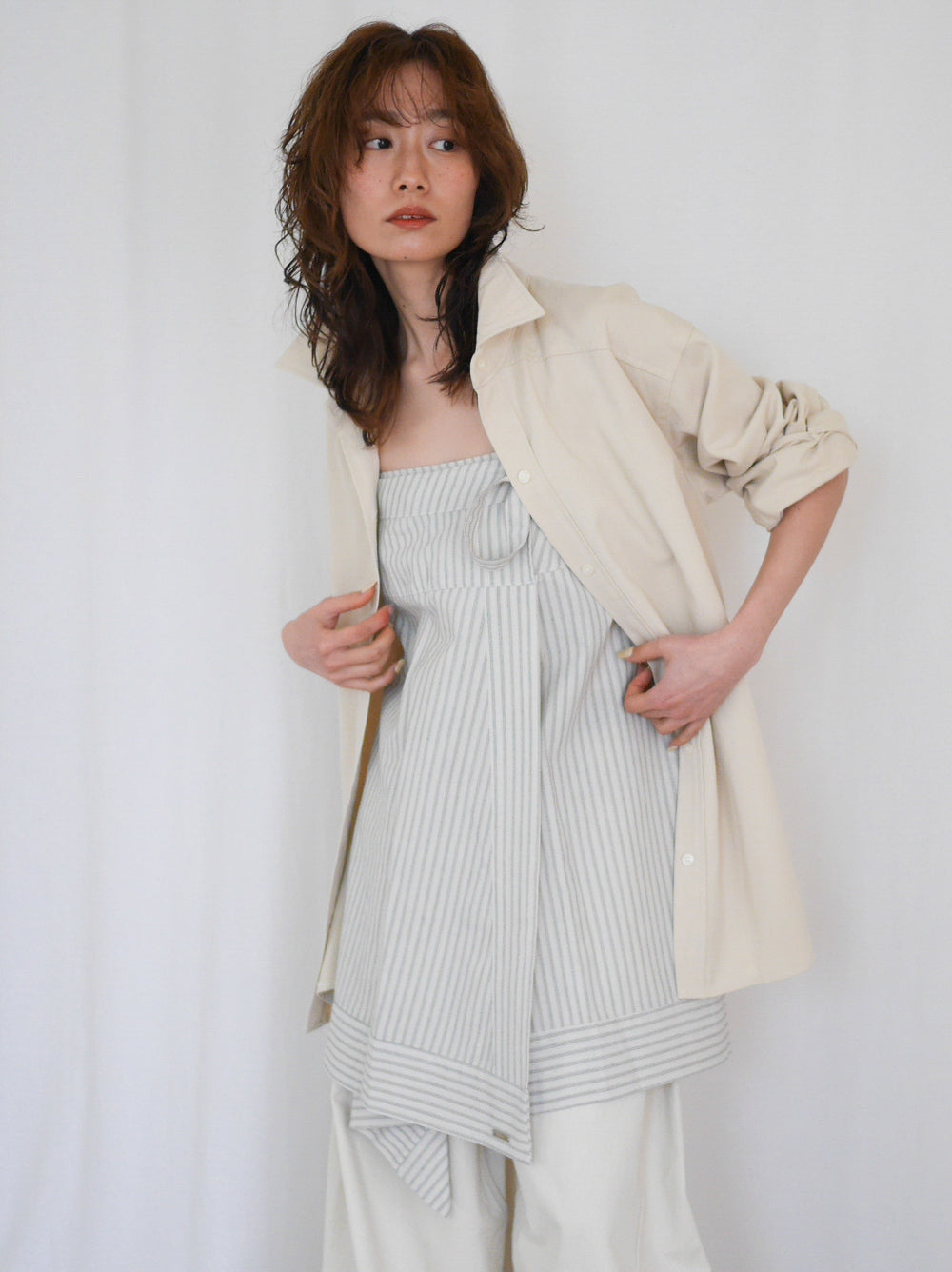 Asymmetry stripeラップスカート
