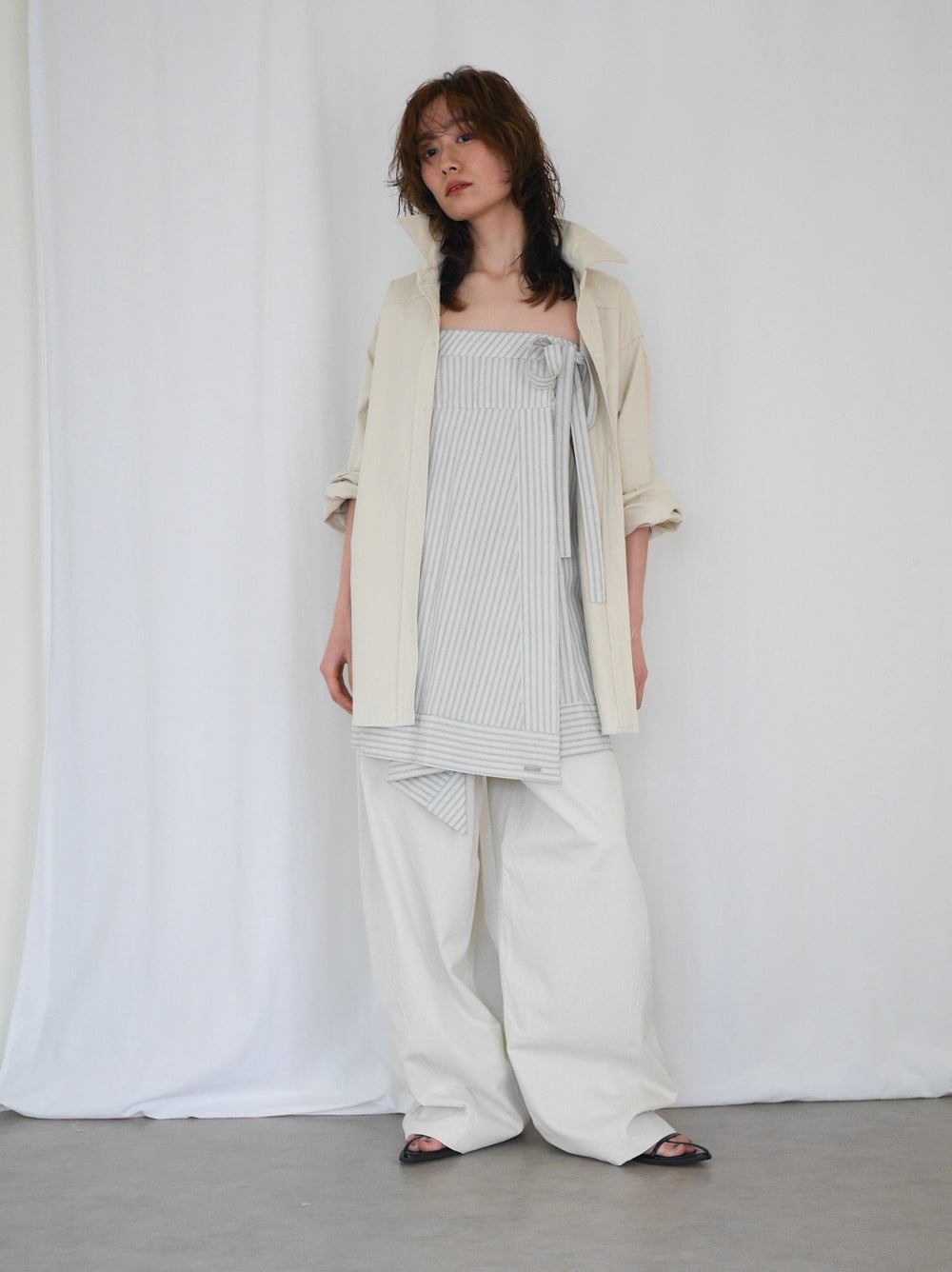 Asymmetry stripeラップスカート