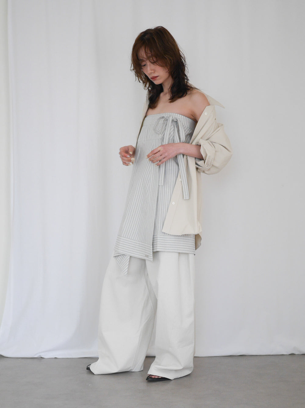 Asymmetry stripeラップスカート