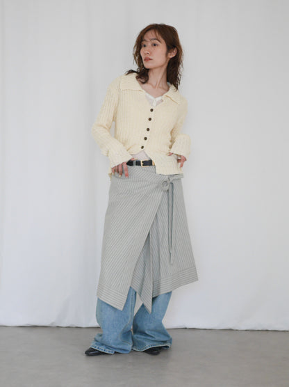 Asymmetry stripeラップスカート