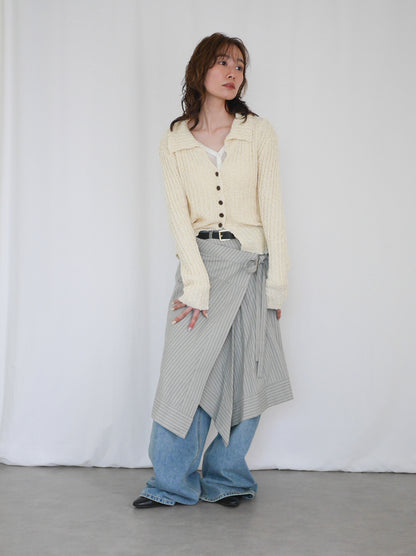 Asymmetry stripeラップスカート