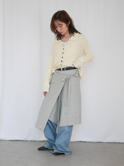 Asymmetry stripeラップスカート