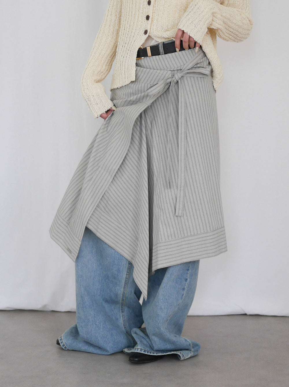 Asymmetry stripeラップスカート