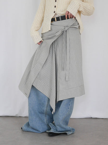 Asymmetry stripeラップスカート