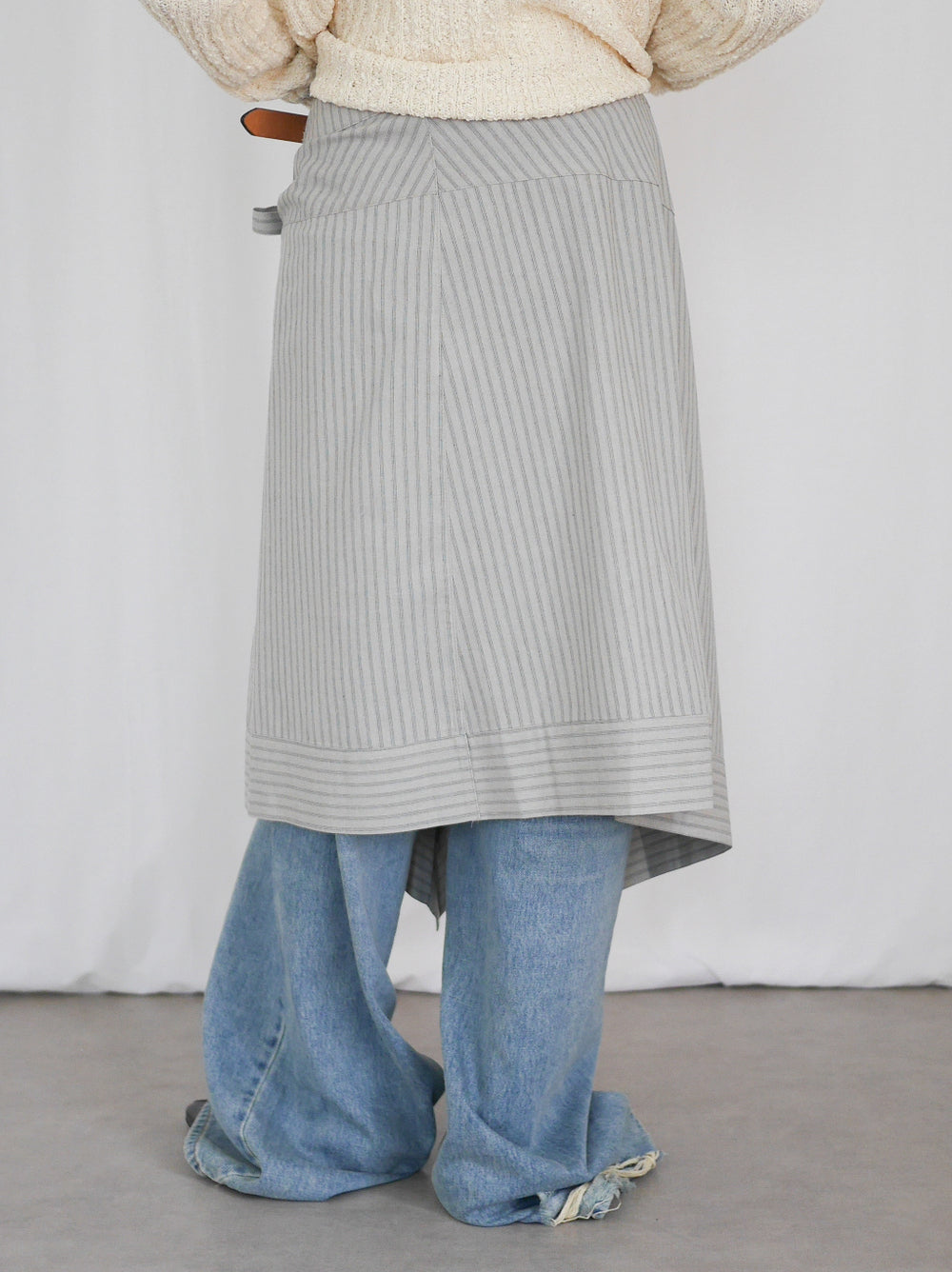 Asymmetry stripeラップスカート
