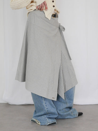 Asymmetry stripeラップスカート