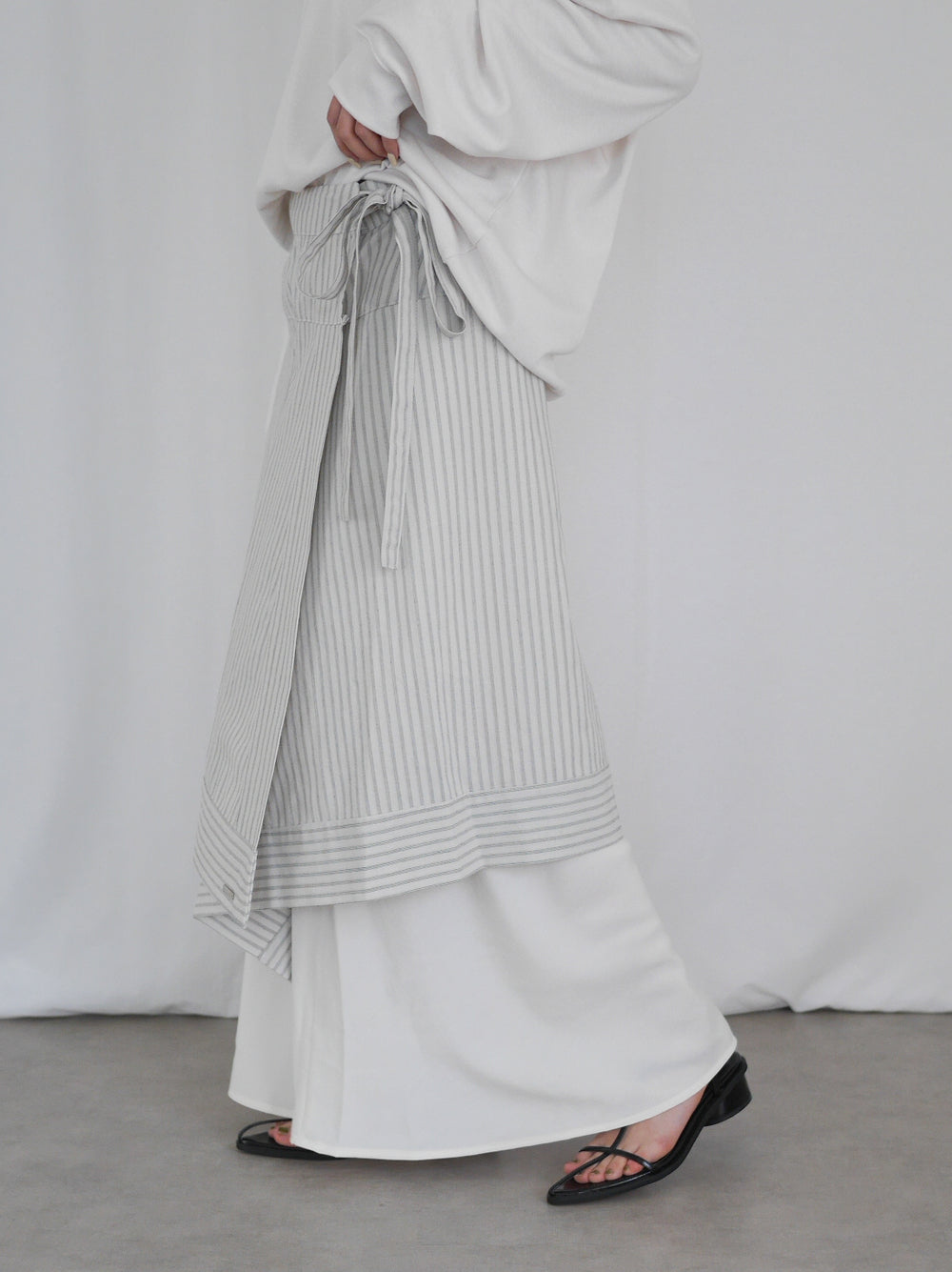 Asymmetry stripeラップスカート
