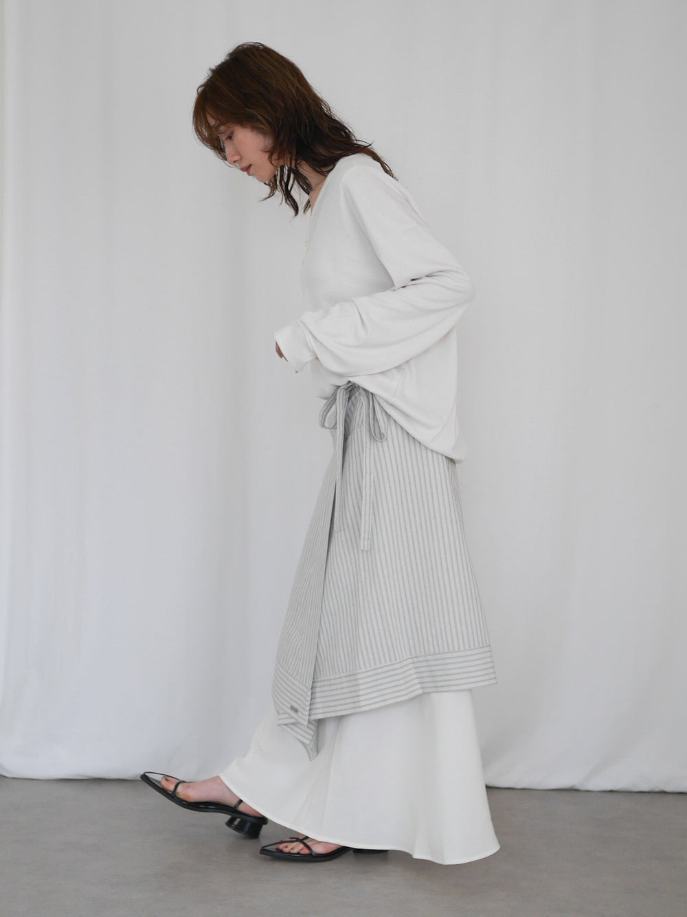 Asymmetry stripeラップスカート