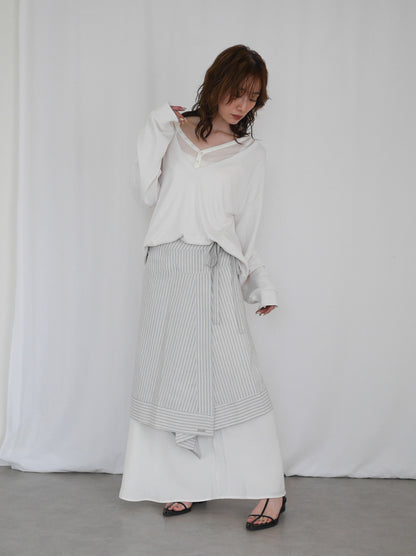 Asymmetry stripeラップスカート