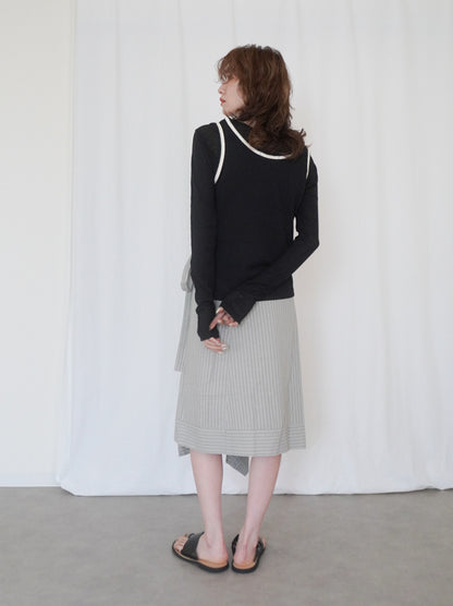 Asymmetry stripeラップスカート