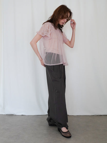 Adjustable hem 2WAYタックワイドパンツ