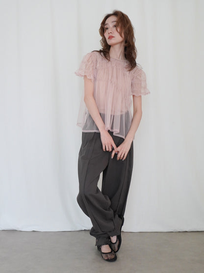 Adjustable hem 2WAYタックワイドパンツ