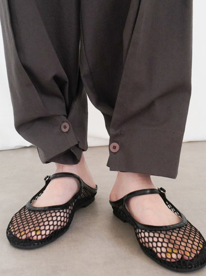 Adjustable hem 2WAYタックワイドパンツ