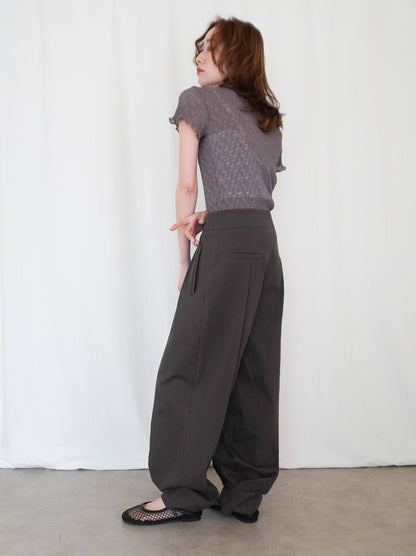 Adjustable hem 2WAYタックワイドパンツ