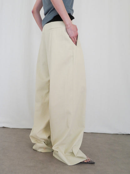 Adjustable hem 2WAYタックワイドパンツ