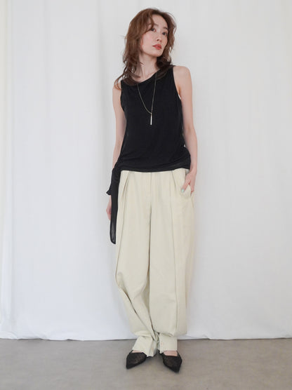 Adjustable hem 2WAYタックワイドパンツ