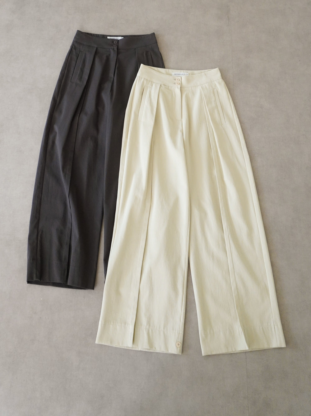 Adjustable hem 2WAYタックワイドパンツ