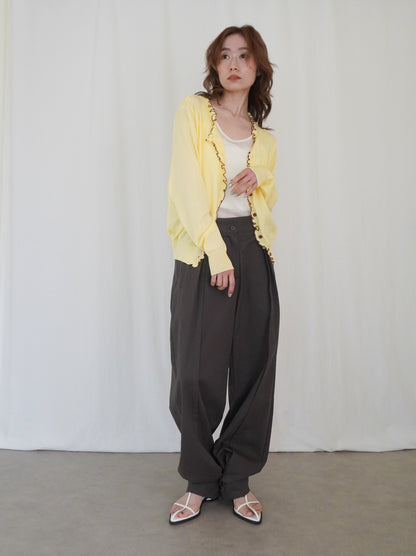 Adjustable hem 2WAYタックワイドパンツ