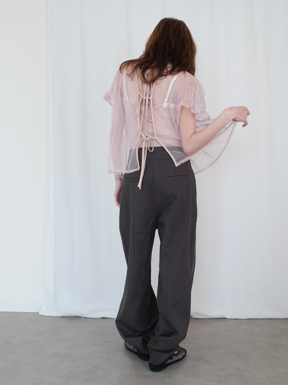 Adjustable hem 2WAYタックワイドパンツ