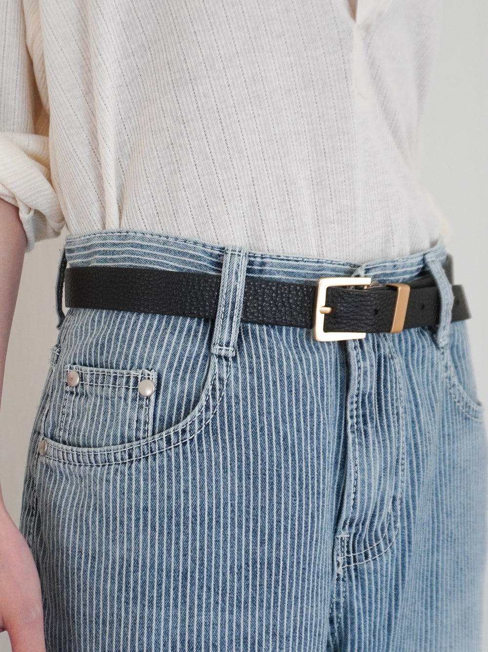 Vintage washed ヒッコリーデニムパンツ