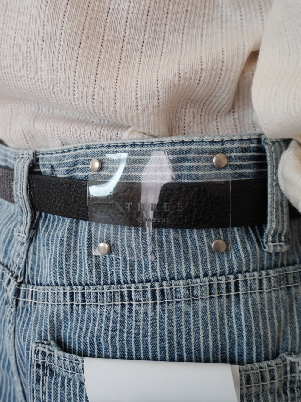 Vintage washed ヒッコリーデニムパンツ