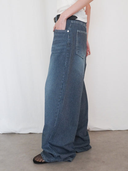 Vintage washed ヒッコリーデニムパンツ