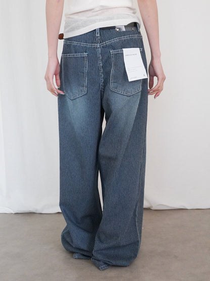 Vintage washed ヒッコリーデニムパンツ