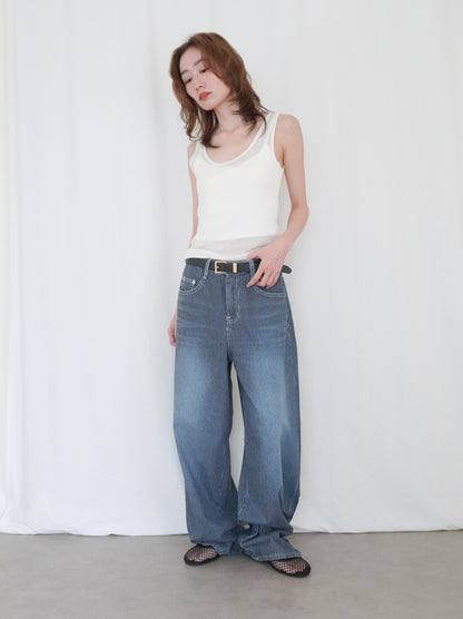 Vintage washed ヒッコリーデニムパンツ