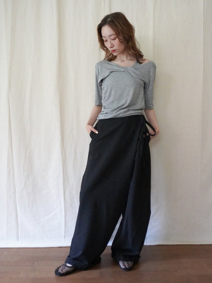 Layered wrap オーバーワイドパンツ