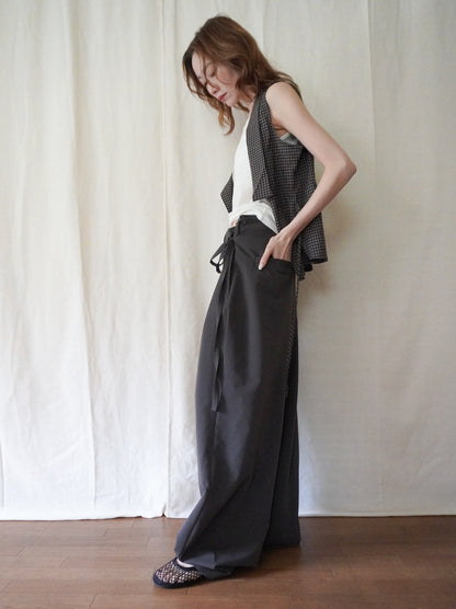 Layered wrap オーバーワイドパンツ