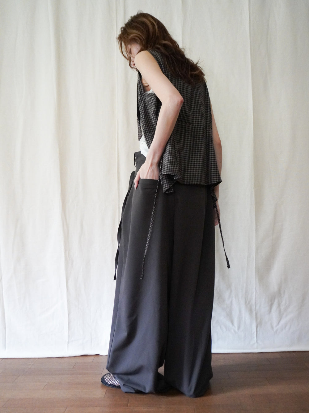 Layered wrap オーバーワイドパンツ
