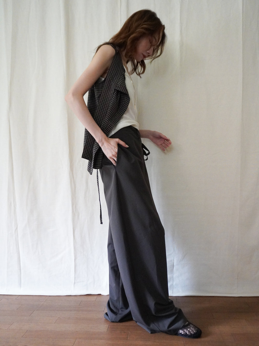 Layered wrap オーバーワイドパンツ