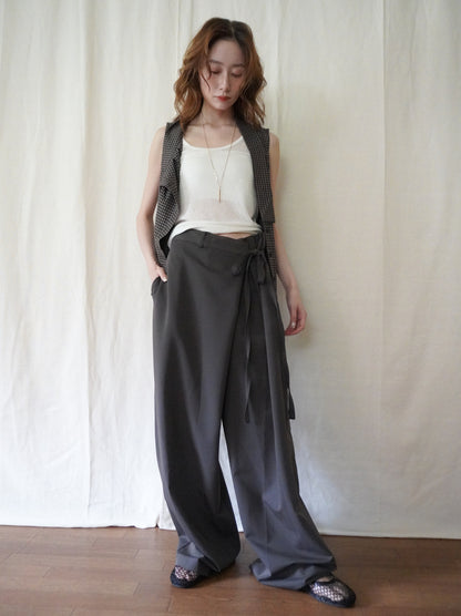 Layered wrap オーバーワイドパンツ