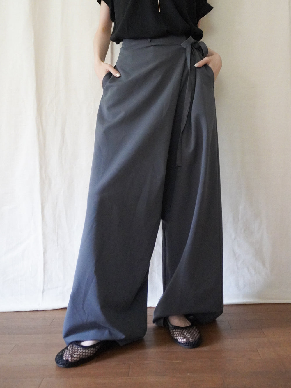 Layered wrap オーバーワイドパンツ