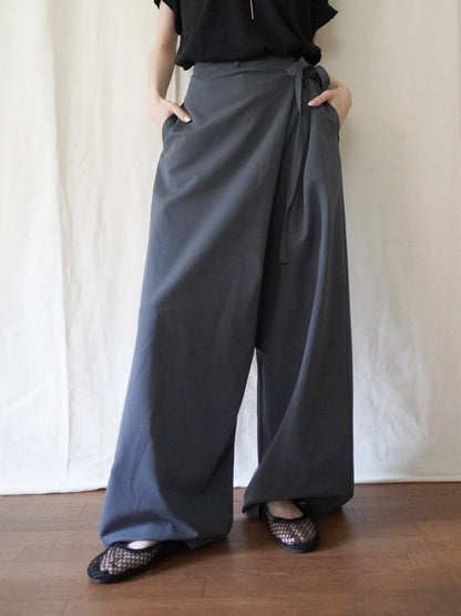 Layered wrap オーバーワイドパンツ