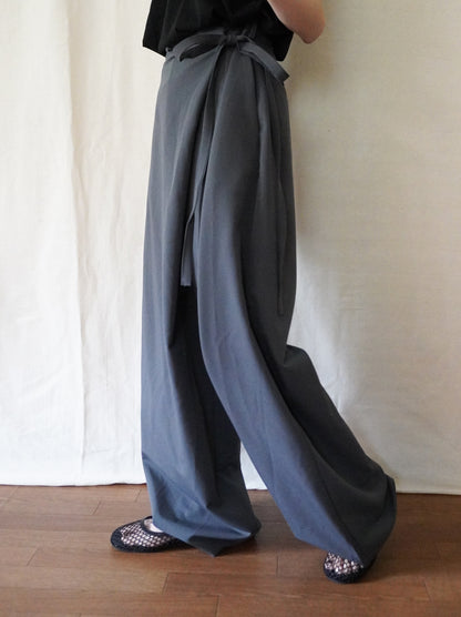 Layered wrap オーバーワイドパンツ