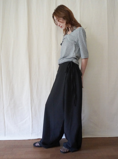 Layered wrap オーバーワイドパンツ