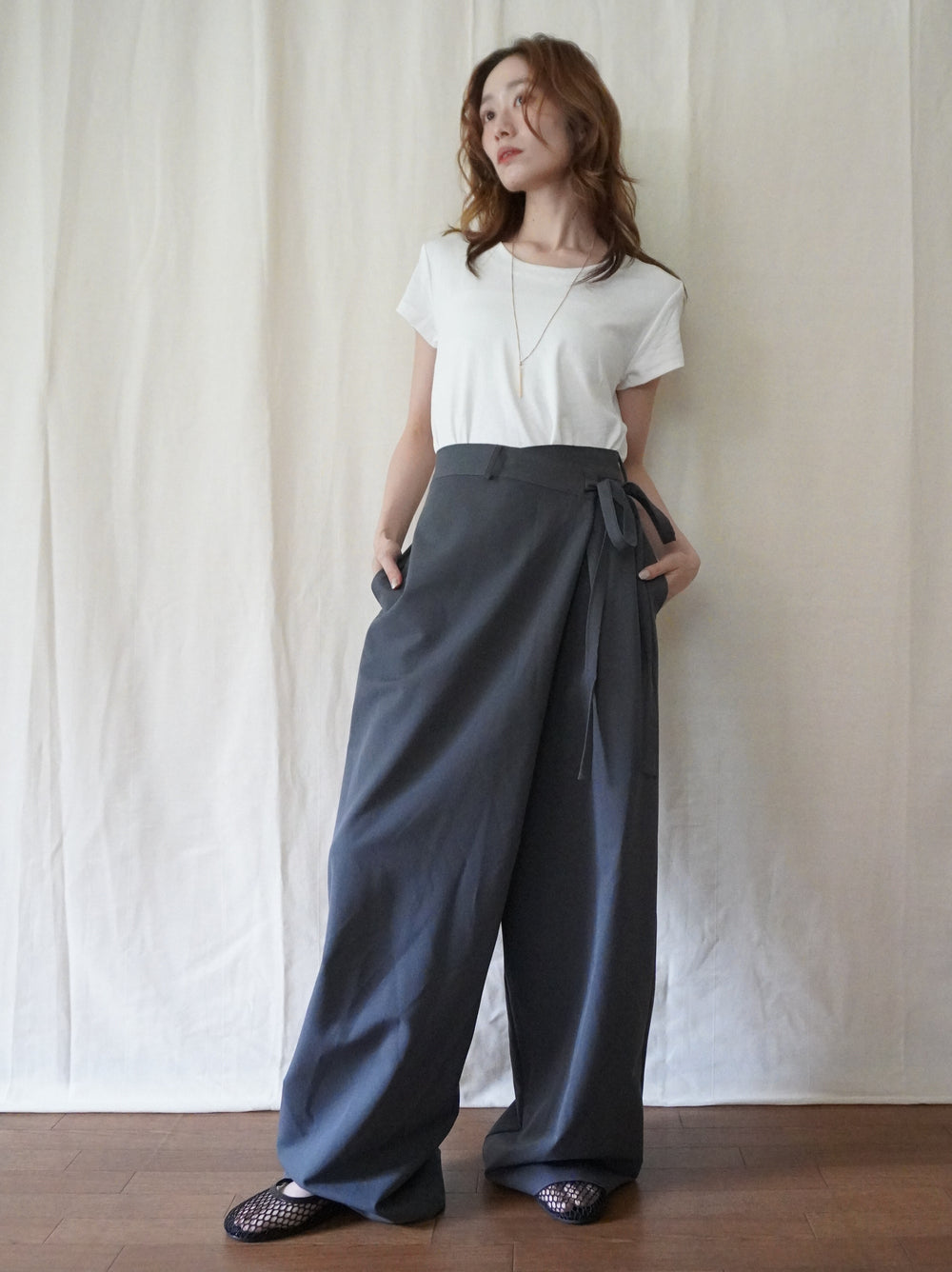 Layered wrap オーバーワイドパンツ