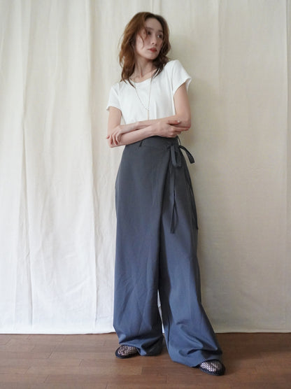 Layered wrap オーバーワイドパンツ
