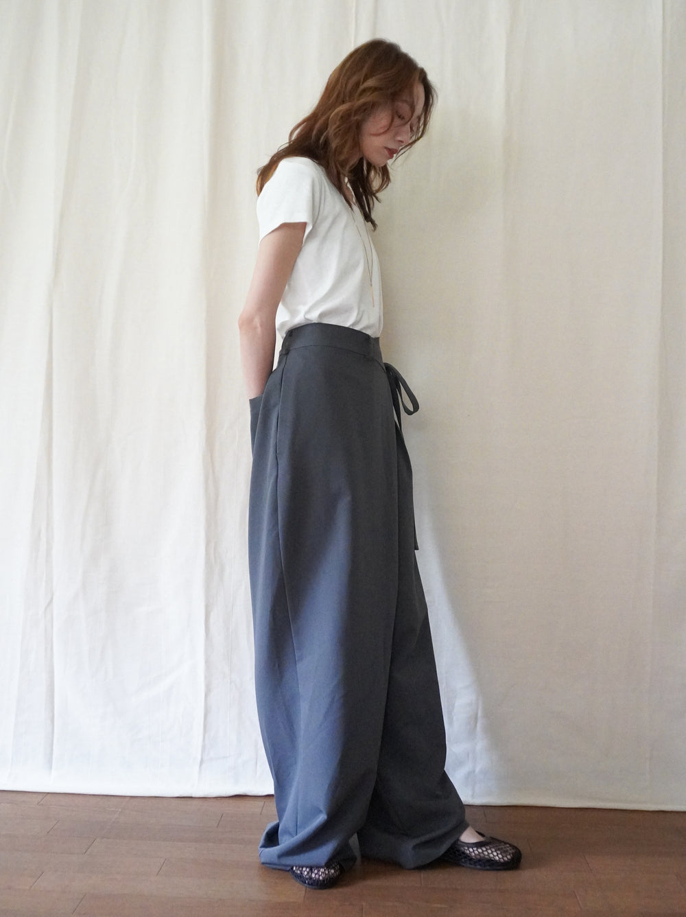 Layered wrap オーバーワイドパンツ