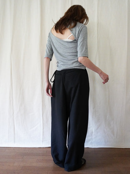 Layered wrap オーバーワイドパンツ