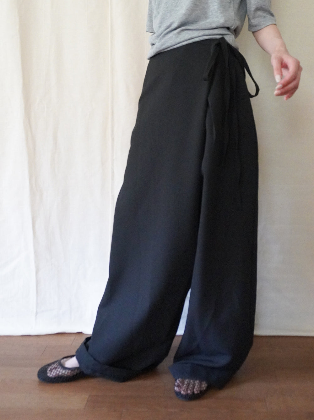 Layered wrap オーバーワイドパンツ