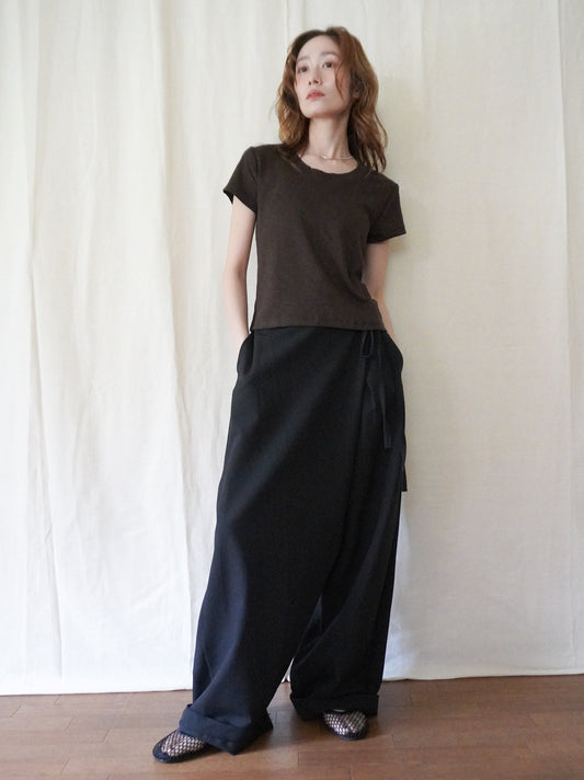 Layered wrap オーバーワイドパンツ