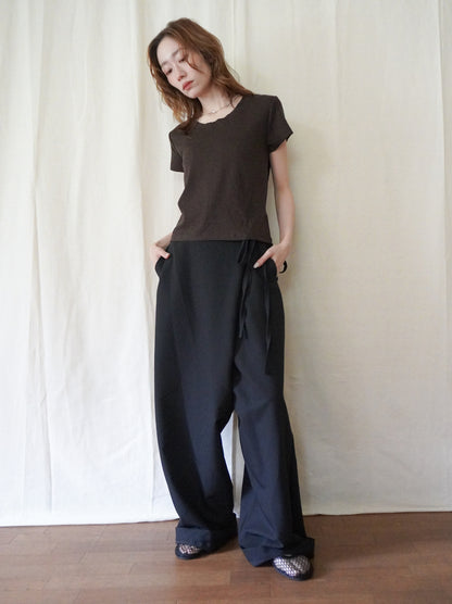 Layered wrap オーバーワイドパンツ