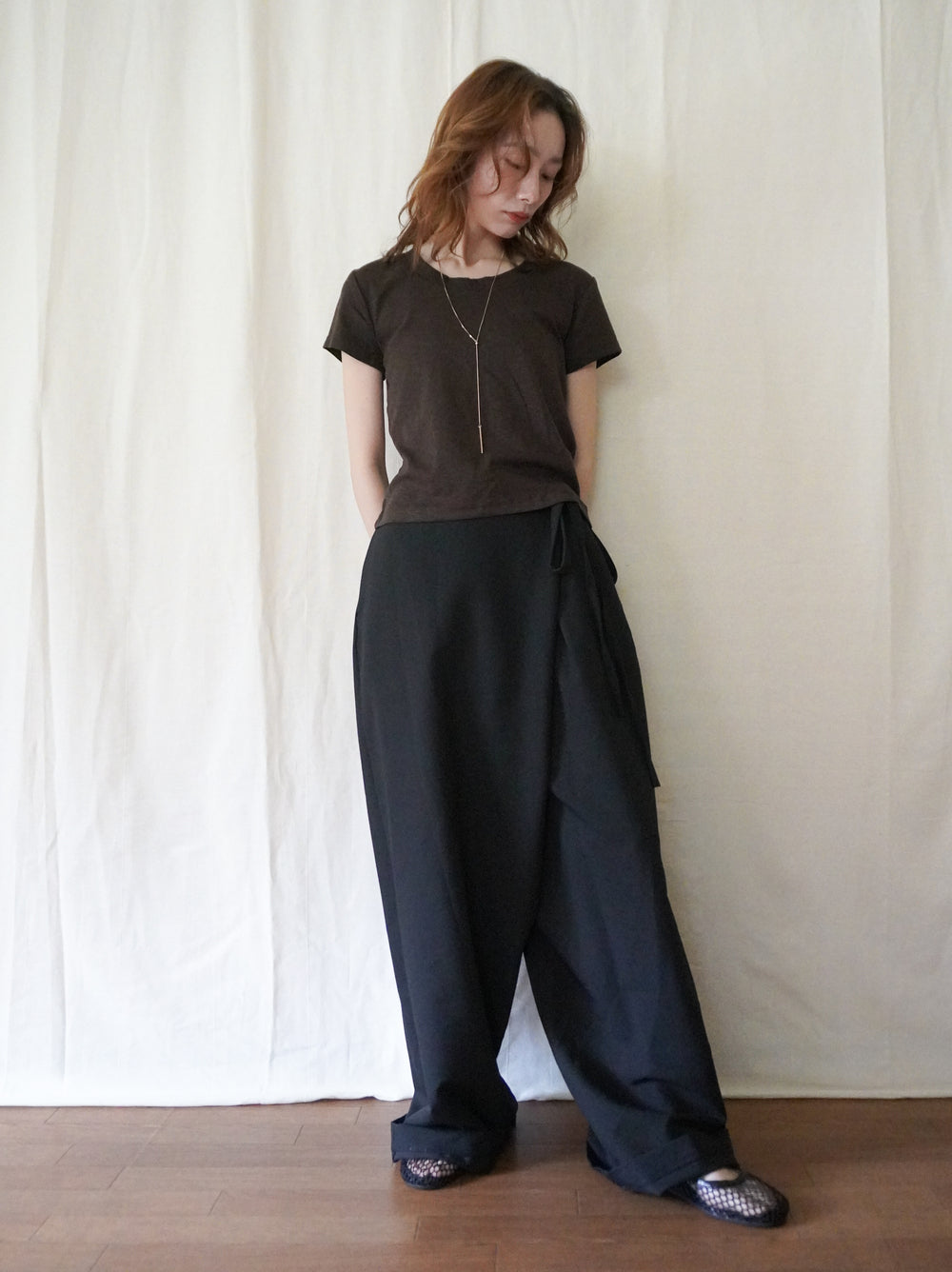 Layered wrap オーバーワイドパンツ