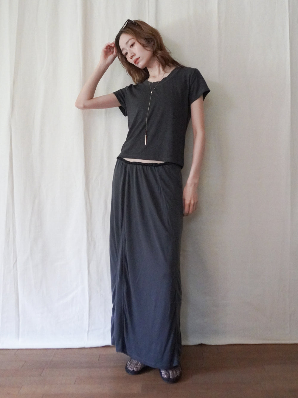 Layered contrast リバーシブルスカート