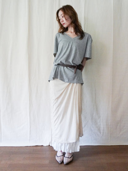 Layered contrast リバーシブルスカート