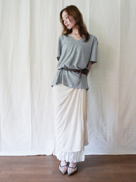 Layered contrast リバーシブルスカート