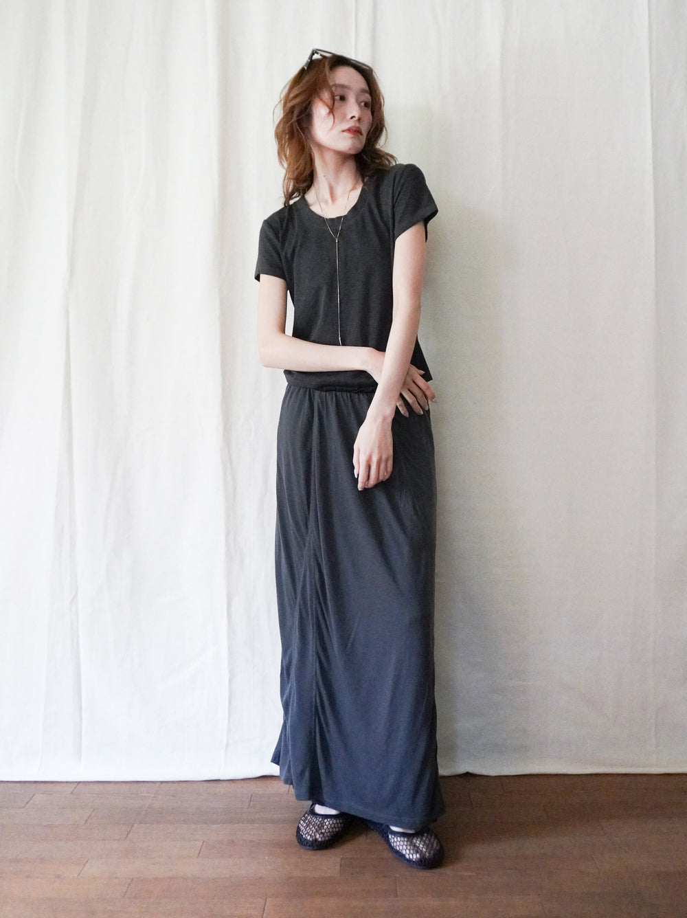 Layered contrast リバーシブルスカート