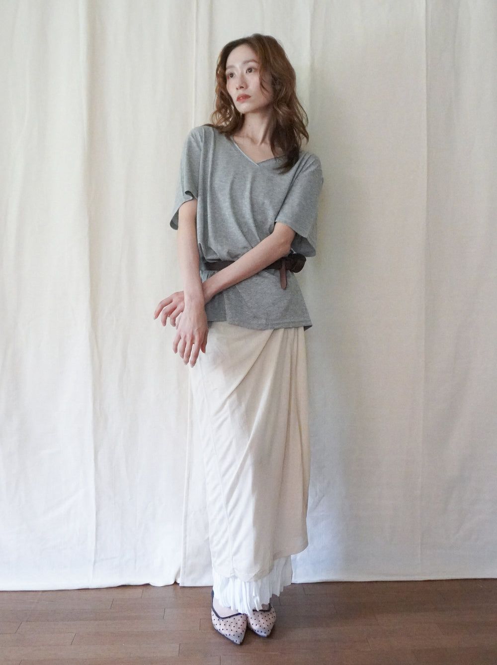 Layered contrast リバーシブルスカート